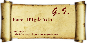 Gere Ifigénia névjegykártya